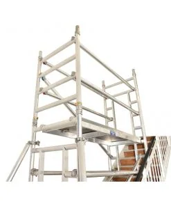 Stairwell Tower Hire (Stairway / Stair Tower) 17 No-slip adjustable footplates secure the base of the tower, and with a platform length of 1800mm.