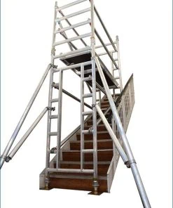 Stairwell Tower Hire (Stairway / Stair Tower) 16 No-slip adjustable footplates secure the base of the tower, and with a platform length of 1800mm.