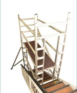 Stairwell Tower Hire (Stairway / Stair Tower) 15 No-slip adjustable footplates secure the base of the tower, and with a platform length of 1800mm.